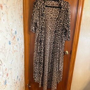 Crazy Train Leopard Print Kimono One Size
